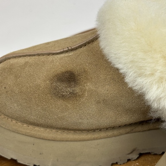 Womens Ugg Disquette Chestnut Shearling Platform Comfort Slippers Shoes Size 9 M - Picture 3 of 9